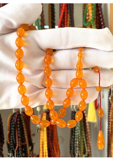 Turuncu Zar Kehribar Tesbih