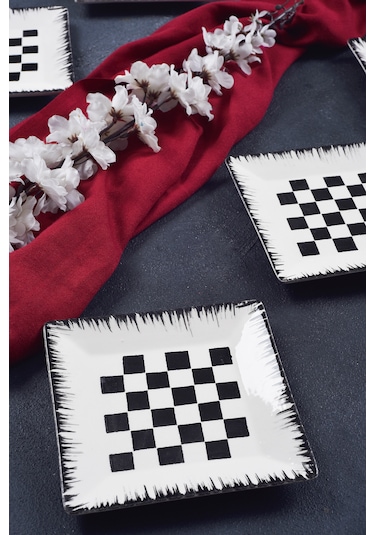 Piatti Naturali 6'lı Dama Tatlı Tabak Seti Sunum Servis Pasta 15 Cm