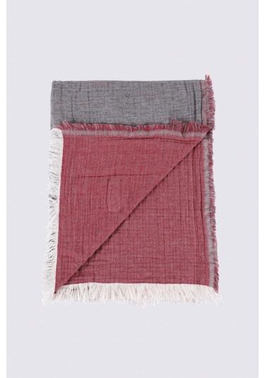 Ecocotton Muna Bordo/antrasit Çift Kişilik %100 Organik Pamuk Inject Yatak Örtüsü Bordo - Antrasit