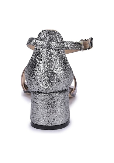 Kiko 768 Ayna Kum Günlük Kız Çocuk 3 Cm Topuk Sandalet Ayakkabı P Platin