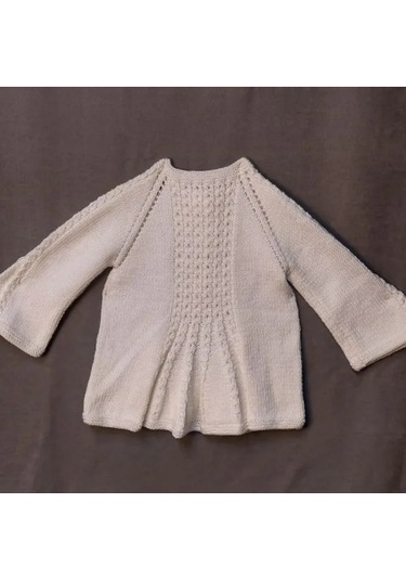 Uretti - Talia 8659 - 4004 El Örgüsü Kız Çocuk Beyaz Hırka Ve Şapka Takım - 2 Yaş Beyaz