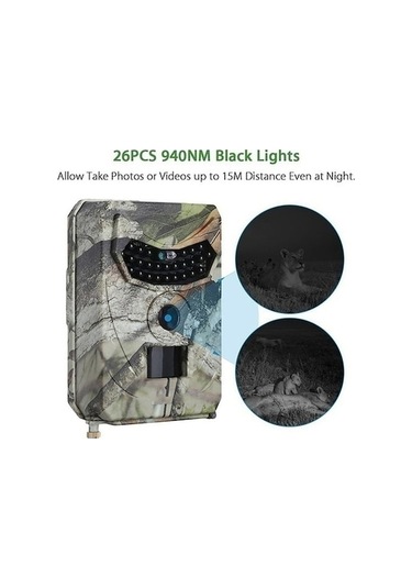 12mp 1080p Avcılık Kamerası Pır Sensörlü Kızılötesi Gece Görüşü, Ip56 Su Geçirmez Yaban Hayatı İzleme Cihazı Kamuflaj Çok Renkli