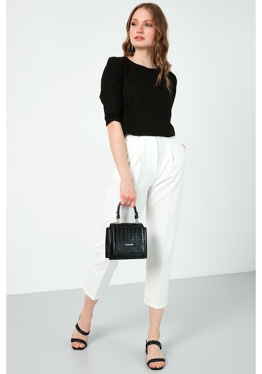 Lela Bisiklet Yaka Truvakar Kol Bayan Bluz 5861416Y Siyah