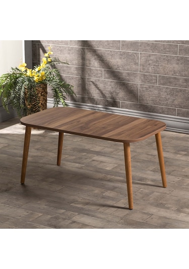 Zigon Sehpa Ve Orta Sehpa Set Ahşap Kr Torna Ceviz