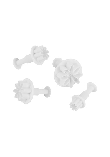 Konesam 4 Adet Çiçek Şekilli Plastik Kek Bisküvi Dekorasyon Kalıbı, Gıda Seviyesi, Dıy Pastry Baskı Aracı Diğer