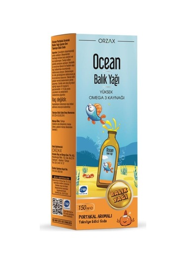 Ocean Balık Yağı Şurubu Portakal Aromalı 150ml