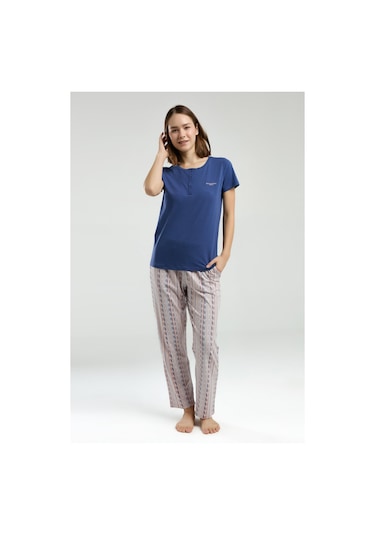 Pierre Cardin Kadın Mavi Pijama Takımı Pc8956-s-v1 Mavi