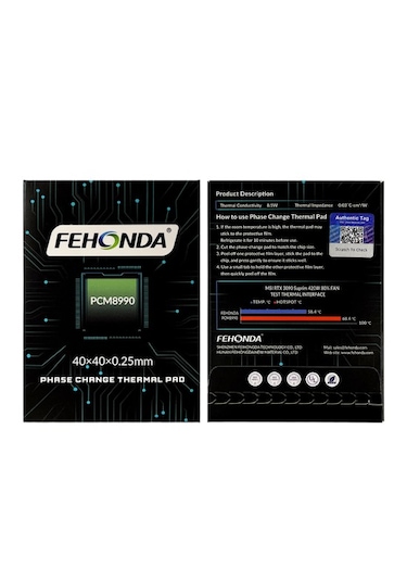 Fehonda Pcm8990 40x40x0,25 Mm 8,5 W/mk Ptm Faz Değişimli Termal Ped Macun 40x40x0,25 Mm