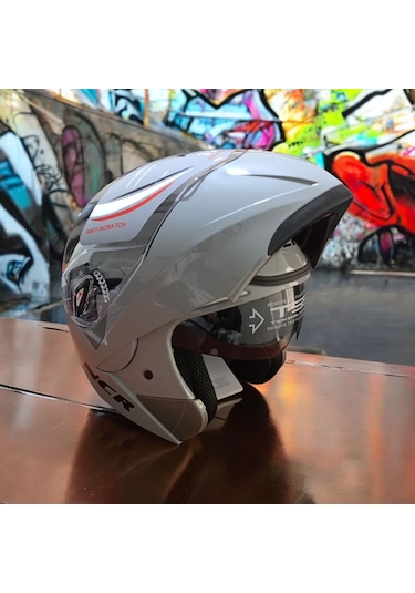 Ncr-158 Çene Açılır Gözlüklü Ece Belgeli Kask Nardo Gri