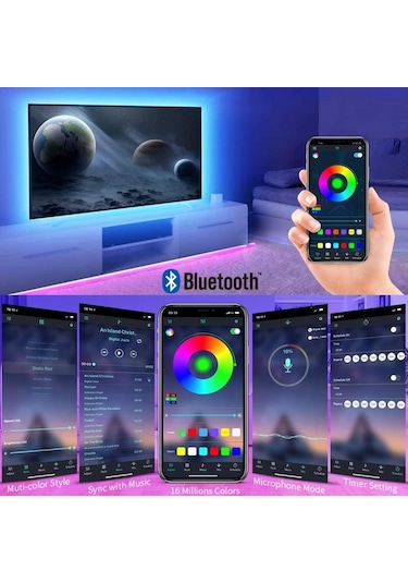 1 M-30 M Usb Led Çubuk Işığı Rgb 5050 Bluetooth Bant Noel Odası Dekorasyon İçin Led L Masaüstü Ekran Tv Led Aydınlatmalar 56669198