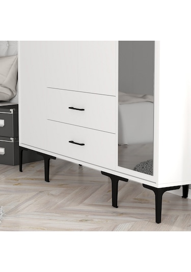 Variant Kumsal 4 Kapılı Str Gardrop - Beyaz / Beyaz