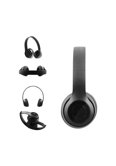 Bluetooth Kablosuz Kulaklık Siyah Wireless 5.0 Kulak Üstü Uzun Pil Ömrü