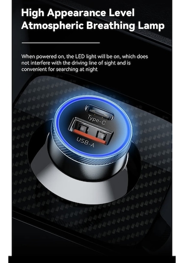 Essager 54w Hızlı Pd Araç Şarjı Type-c Ve Usb Çift Girişli Hızlı