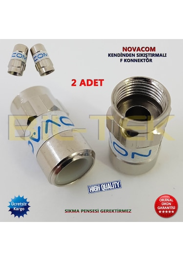 Novacom Rg6 Kendinden Sıkmalı F Konnektor - 2 Adet
