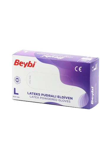 Beybi Lateks Eldiven Pudralı L 100'lü