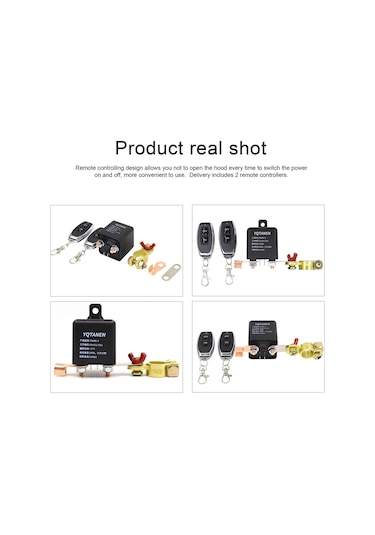 Geeroyoo 12v Araç Aküsü İçin Kablosuz Uzaktan Kumandalı Akü Devre Kesici Ve Güç Kesme Anahtarı, 2 Kumanda İle