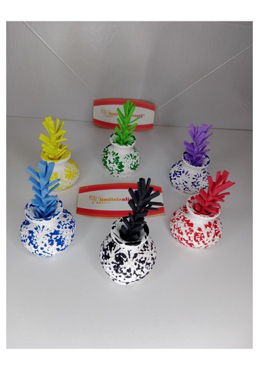 6 Adet Dekoratif Biblo Çiçekli Minik Vazo Takımı Çok Renkli