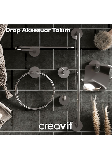 Creavit DR27014 Drop 2'li Bornozluk Krom