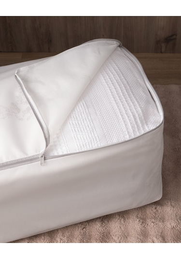 Madame Coco Çiçek Desen Baskılı 2 'li Hurç - Beyaz/gri 8684427147757 Beyaz