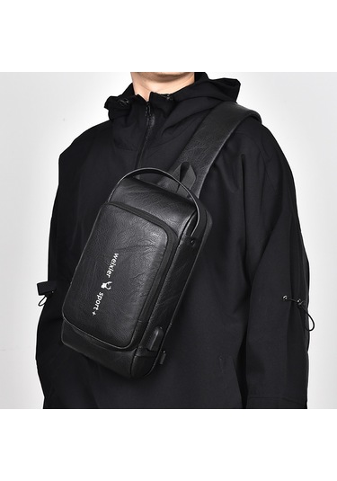 Sones Weıxıer X318 Tek Omuzlu Çapraz Askılı Erkek Su Geçirmez Hırsızlığa Karşı Küçük Sırt Çantası Siyah