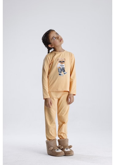 Baskılı Pijama Takımı Yavruağzı