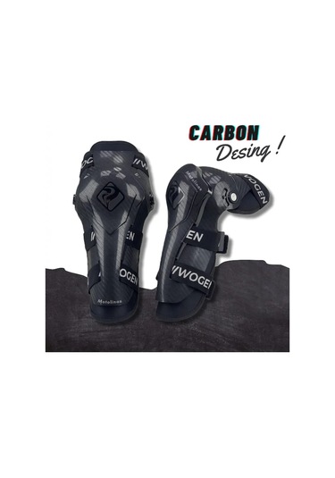 Motosiklet Lüx Dizlik Mafsallı Koruma Carbon Desenli Rahat Kullanım Motorcu Diz Koruyucu Siyah