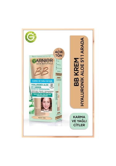 Garnier Mucizevi Karma ve Yağlı Ciltler İçin Cilt Kusursuzlaştırı BB Krem Açık Ton 50 ML