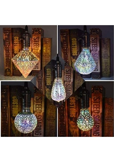 Maoyaya Renkli Led Yıldız Işık E27, 500lm, 50.000 Saat, -25 C 40 C, Gümüş Gümüş