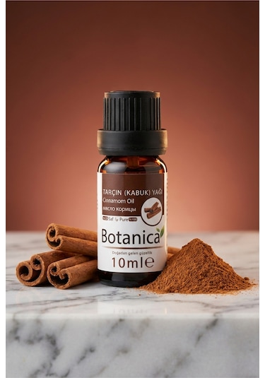 Botanica %100 Saf Tarçın Yağı Destekleyici Isıtıcı Masaj Doğal Uçucu Bitkisel Damla 10 Ml 10 ML