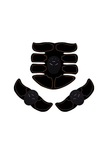 Ev Egzersizi İçin Akıllı Kas Stimülatörü - Şarjlı Masaj Aleti, Vücut Geliştirme Aleti, Siyah Sarı 3'lü Set Siyah Siyah