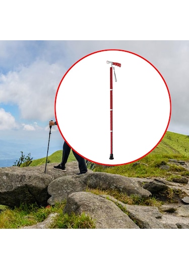 Suntek Trekking Direği Teleskopik 3 Eklemli Kırmızı Kırmızı