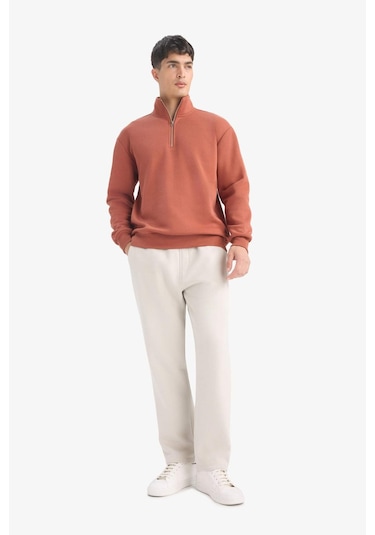 Defacto Regular Fit Beli Bağcıklı Cepli Düz Paça Kalın Eşofman Altı D7836ax25aubg766 Bej