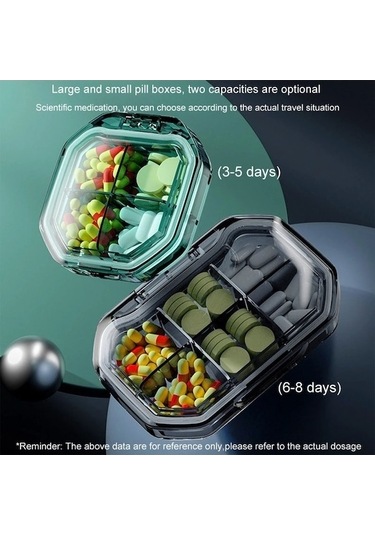 Tongxida Stil Bosphorus: Sones Mühürlü Mini Kutu, Haftalık 6 Fl Gri Bölmeli Akşam Kullanımı Std