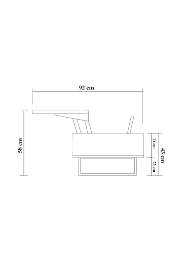 Eşyala. Akıllı Sehpa Ortadan Açılır Atlantik 120 X 60 X 43 Cm Siyah