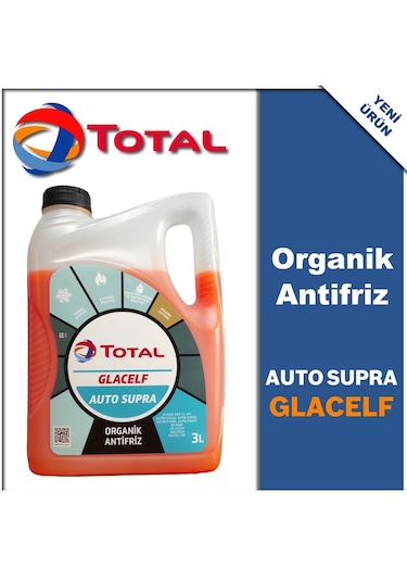 Total Glacelf Auto Supra Organik Antifiriz 3 Litre Kırmızı Açık Kırmızı