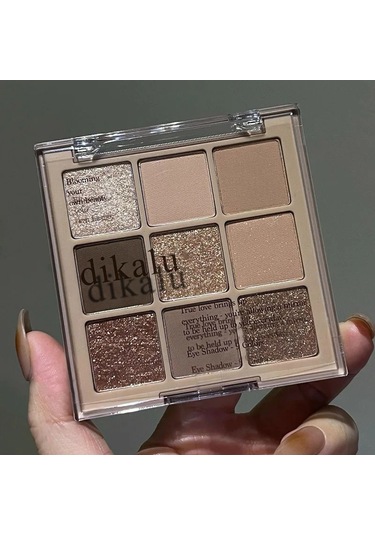 Mod Göz Farı Paleti 9'lu Mat Göz Farı Paleti Parıltılı Göz Farı Makyaj Nude 005 C01