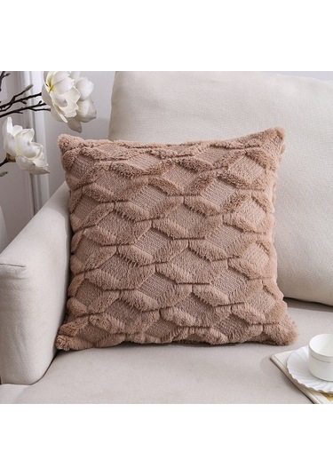 Çift Taraflı Peluş Yastık Ev Kanepe Yastık Yastık Kılıfı, Boyut: 45x45cm Çekirdeksiz Kahverengi Yüzükler Çok Renkli