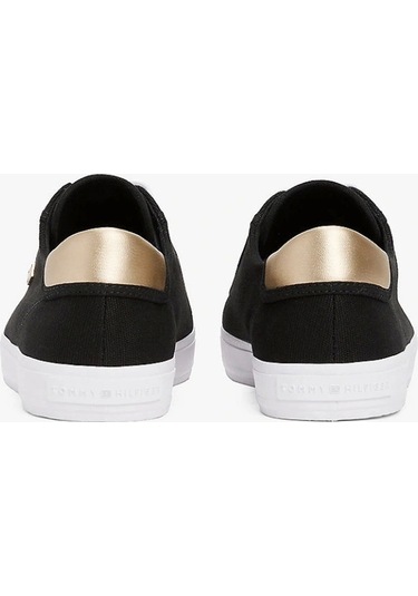 Tommy Hilfiger Kadın Canvas Metalik Siyah Sneaker Çok Renkli