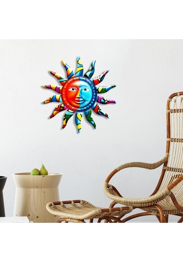 Suntek Renkli Metal Güneş Duvar Dekoru Asılı Mutfak Çit