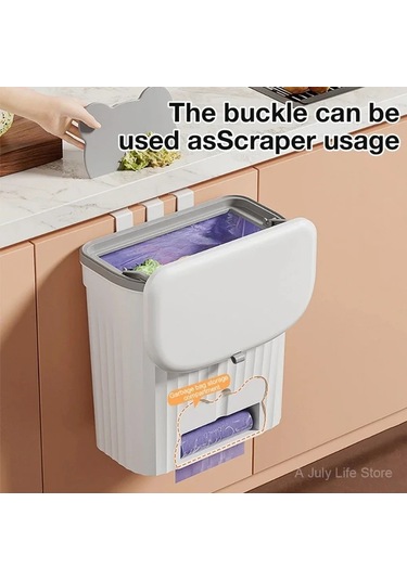 Dashanshop Beyaz 12l Duvar Tipi Çöp Kovası Lavabo Altı Kapaklı Mutfak Çöpü Beyaz