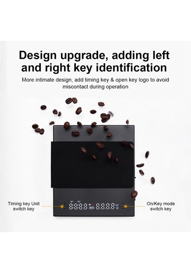 Reedark "profesyonel Kahve Terazisi: 0.1g Hassasiyet, 3 Mod, Type-c Şarj, Zamanlayıcılı" Beyaz