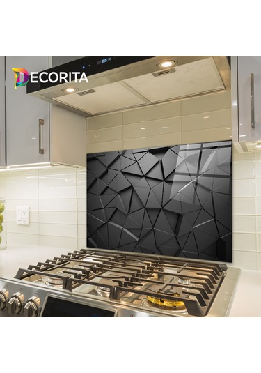 Decorita Antrasit Kristal | Cam Ocak Arkası Koruyucu |49,5cmx76cm