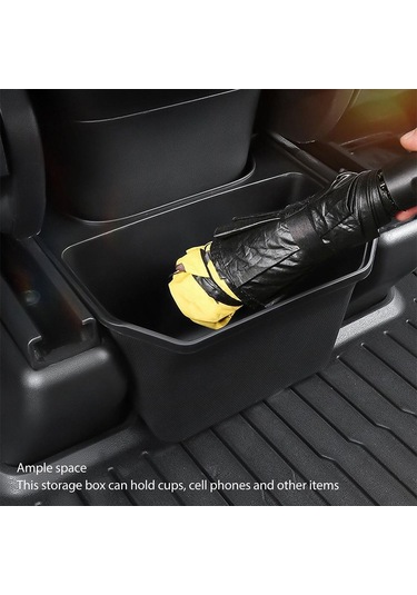 Tesla Model Y Çöp Kutusu Aksesuarları İçin Arka Orta Konsol Saklama Kutusu Düzenleyici, Renk: Siyah