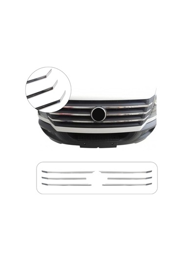 Volkswagen Crafter Uyumlu 2012-2017 Krom Ön Panjur 6 Parça Paslanmaz  Çelik