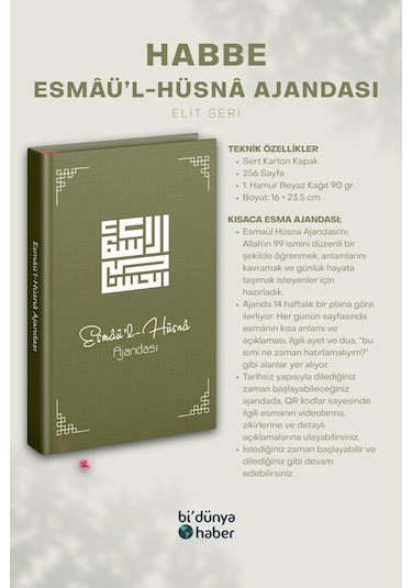 Habbe Esmaül Hüsna Ajandası Elit Seri Çok Renkli