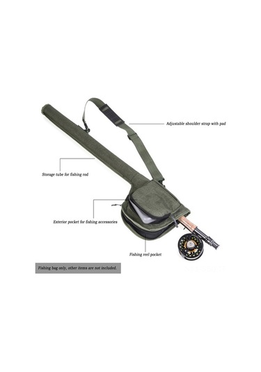 Pazly Yüksek Kaliteli Ayarlanabilir Omuz Askılı Fly Olta Çantası - 81cm, Dayanıklı Kanvas Malzeme