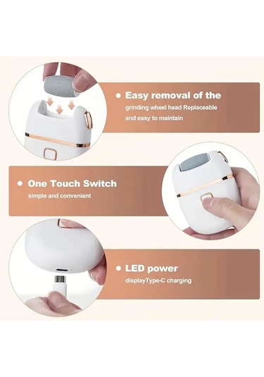 Primepickings Feıyba Bs Şarj Edilebilir 3 Taşlama Başlıklı 2 Hızlı Ayak El Taşlama Makinesi Çatlak Topuklar Ve Tırnak Bakımı İçin