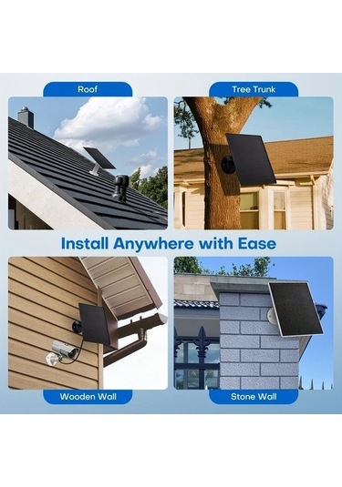 Besthome1 Dream011 Beyaz Çift Paket 3w Ultra İnce Esnek Güneş Paneli Etfe Işık Geçirgenliği 360 Ayarlanabilir Usb C Uyumlu Taşı