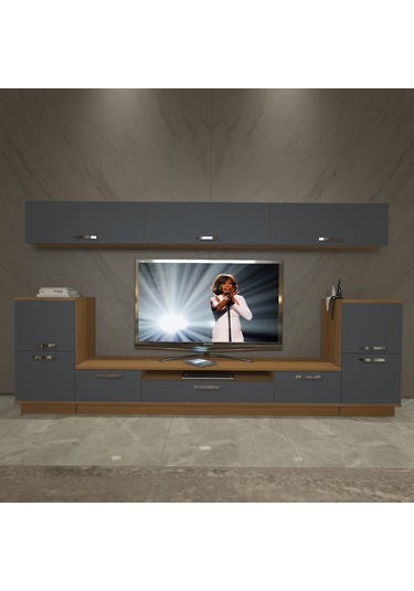 Decoraktiv Trendstyle 9 Mdf Tv Ünitesi Tv Sehpası Ceviz - Antrasit