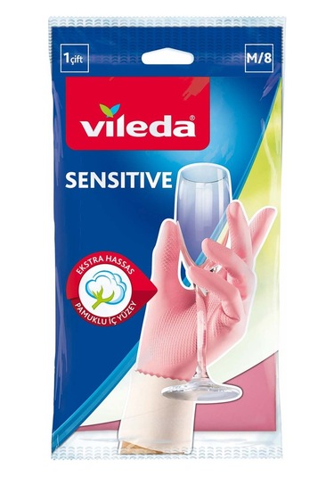 Vileda Sensitive Bulaşık Eldiveni Orta Boy M-8 3'lü